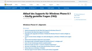 
                            5. Ablauf des Supports für Windows Phone 8.1 – Häufig gestellte Fragen ...