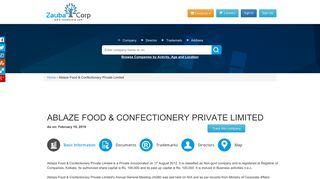 
                            6. ABLAZE FOOD & CONFECTIONERY PRIVATE LIMITED - Company ...