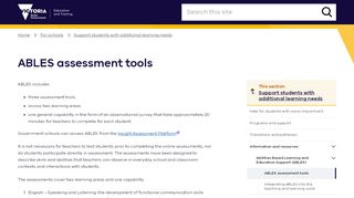 
                            3. ABLES assessment tools