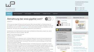 
                            5. Abmahnung bei www.gigaflat.com? - Anwaltskanzlei Weiß & Partner