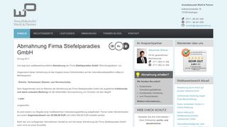 
                            11. Abmahnung Firma Stiefelparadies GmbH