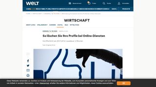 
                            8. Abmeldung: So löschen Sie Ihre Profile bei Online-Diensten - WELT