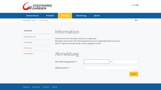 
                            6. Abmeldung - Stadtwerke Garbsen - Online-Service