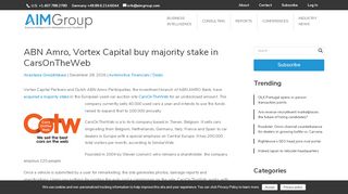 
                            10. ABN Amro, Vortex Capital buy majority stake in CarsOnTheWeb - AIM ...