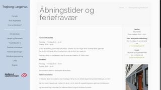 
                            8. Åbningstider og feriefravær | Trøjborg Lægehus