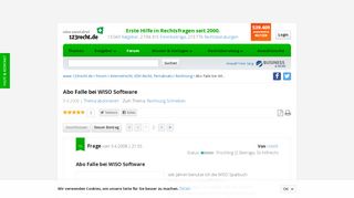 
                            13. Abo Falle bei WISO Software Internetrecht, EDV-Recht, Fernabsatz ...