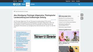 
                            13. Abo-Kündigung Thüringer Allgemeine, Thüringische Landeszeitung ...