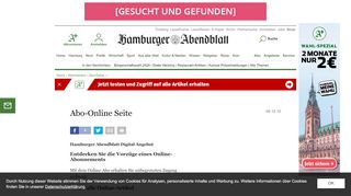 
                            12. Abo-Online Seite - Online-Abo - Hamburger Abendblatt