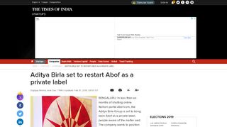 
                            5. Abof: Aditya Birla set to restart Abof as a private label - Times of India