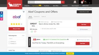 
                            4. Abof Clearance Sale | Upto 70% Off on Men's Fashion | Upto ₹280 CD ...