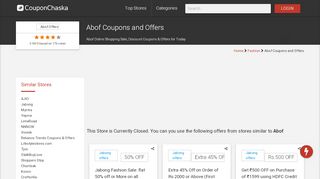 
                            9. Abof Coupons, Offers (Today): Rs.800 OFF New User, Sign Up ...