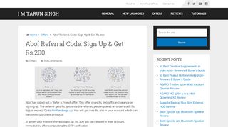 
                            11. Abof Referral Code: Sign Up & Get Rs.200 - IM Tarun Singh