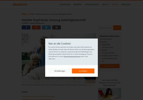 
                            8. Abofalle StayFriends: Achtung Goldmitgliedschaft! - Aboalarm