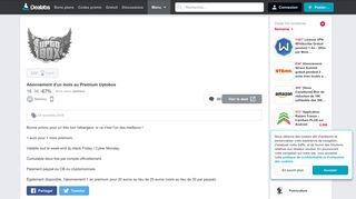 
                            8. Abonnement d'un mois au Premium Uptobox – Dealabs.com