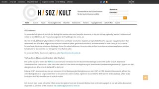 
                            1. Abonnement | H-Soz-Kult. Kommunikation und Fachinformation für ...