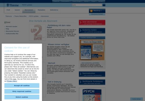 
                            2. Abonnement - PSYCH up2date - Georg Thieme Verlag - Thieme Gruppe