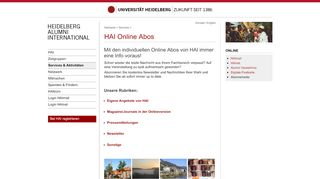 
                            7. Abonnements - Heidelberg Alumni International - Uni Heidelberg
