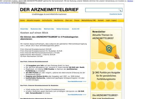 
                            9. Abo/Service - Der Arzneimittelbrief