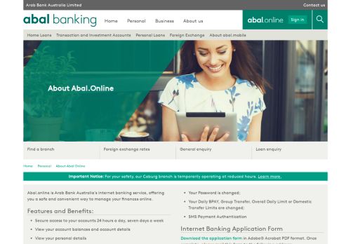 
                            6. About aba.online | Arab Bank Australia
