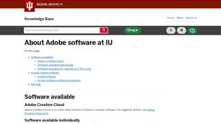 
                            13. About Adobe software at IU - IU Knowledge Base - Indiana ...