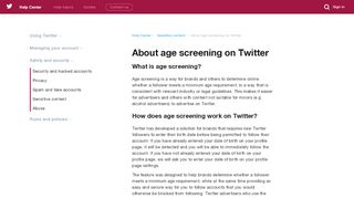 
                            2. About age screening on Twitter - Twitter support