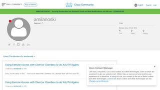 
                            9. About amilanoski - Cisco Community
