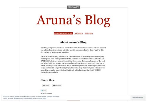 
                            13. About Aruna's Blog. | Aruna's Blog