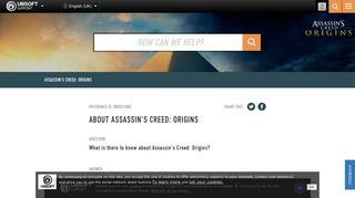 
                            12. About Assassin's Creed: Origins - Ubisoft Support