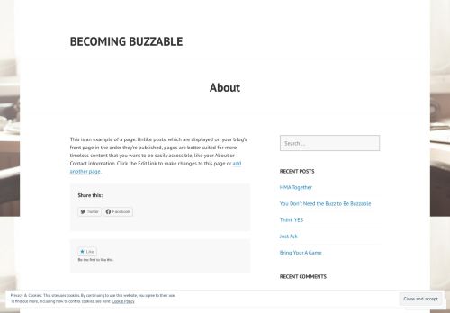 
                            7. About – Becoming Buzzable