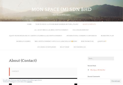 
                            8. About (Contact) – MON SPACE (M) SDN BHD