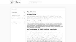
                            7. About Cookies | Instagram Help Center