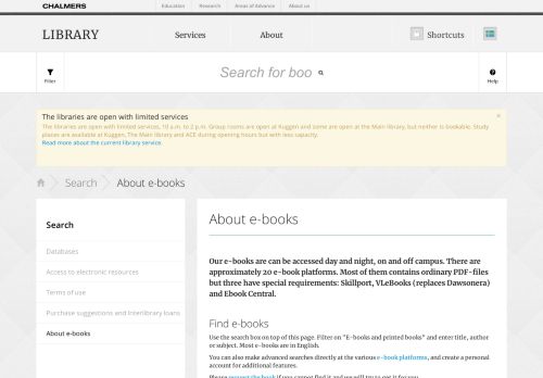 
                            7. About e-books - Chalmers Library