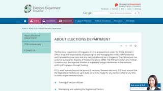 
                            3. About ELD - Elections Department Singapore