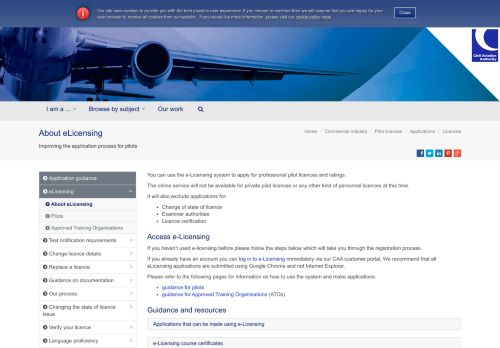 
                            2. About eLicensing | UK Civil Aviation Authority