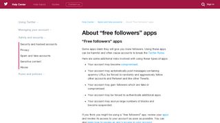 
                            8. About “free followers” apps - Twitter support