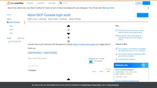 
                            13. About GCP Console login audit - Stack Overflow