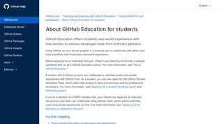 
                            6. About GitHub Education for students - GitHub Help