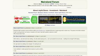 
                            2. About Joyful Donor - Investment - Nigeria - Nairaland Forum