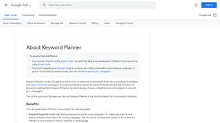 
                            6. About Keyword Planner - Google Ads Help - Google Support