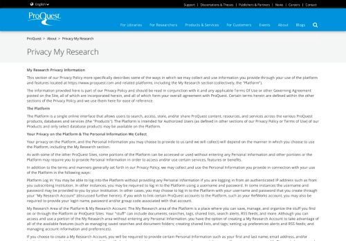 
                            8. About - Privacy My Research - ProQuest