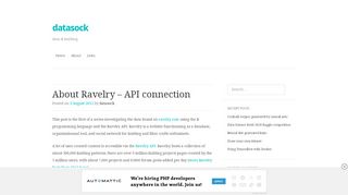 
                            12. About Ravelry – API connection | datasock