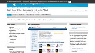 
                            10. About - Safari Books Online - Business and Tech ... - ProQuest Libguides