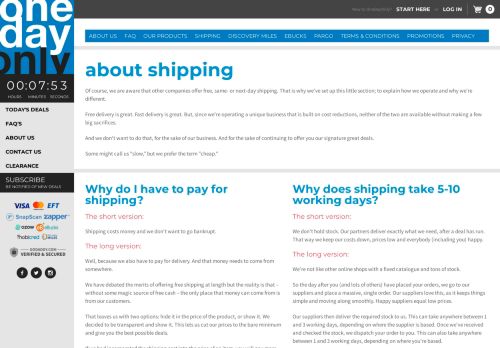 
                            10. about shipping | OneDayOnly.co.za