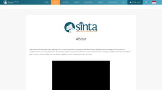 
                            9. About - SINTA - Science and Technology Index - Ristekdikti