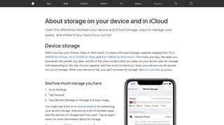 
                            10. About storage on your device and in iCloud - Apple Support