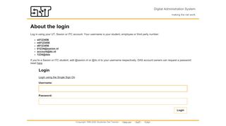 
                            6. About the login - SNT DAS