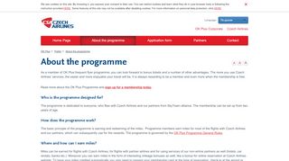 
                            5. About the programme – Public – Czech Airlines - OK Plus