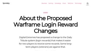 
                            11. About the Proposed Warframe Login Reward Changes – Synnistry