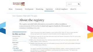 
                            3. About the registry — Electricity Authority