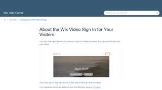 
                            4. About the Wix Video Sign In for Your Visitors | Help Center | Wix.com